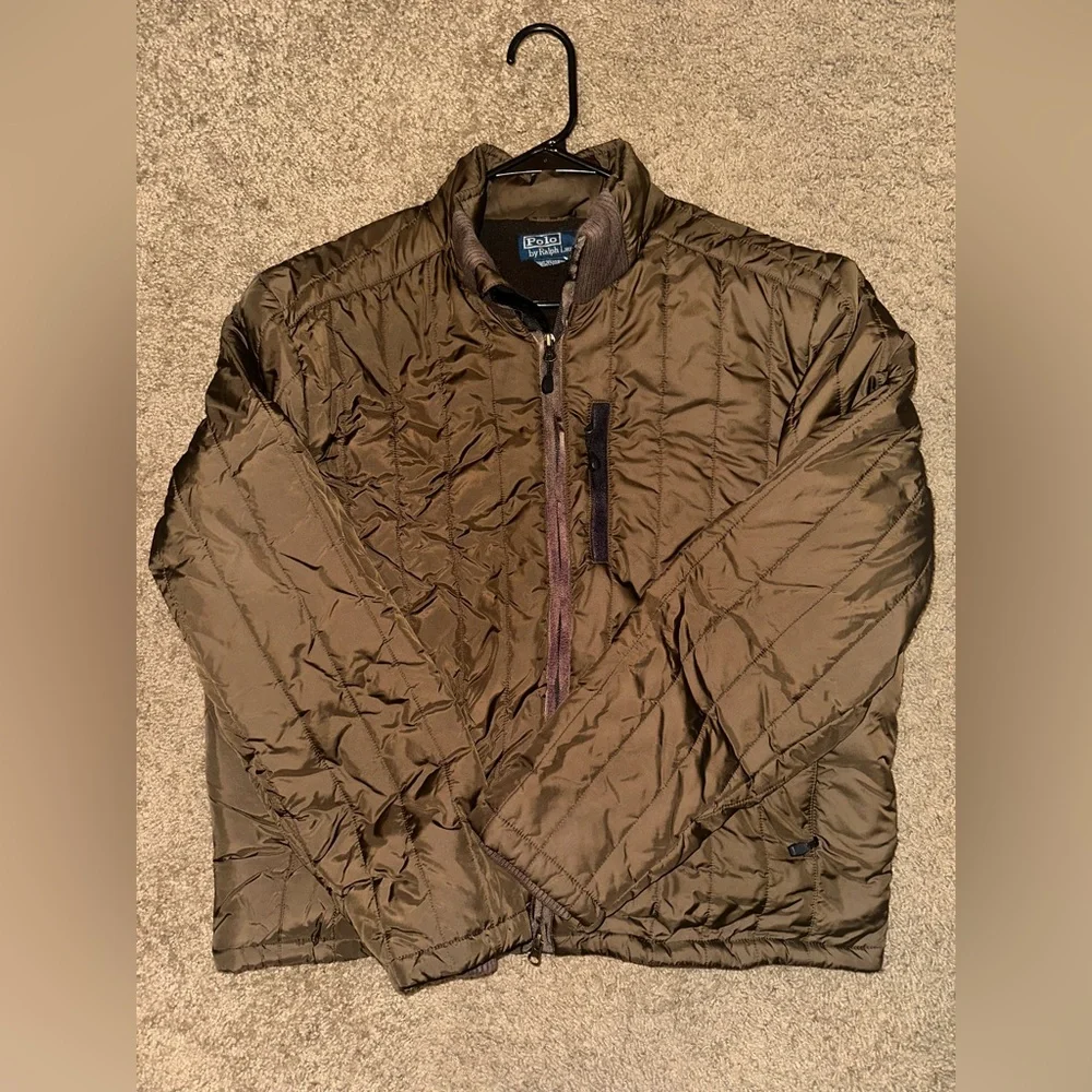 Vintage Polo by Ralph Lauren Quilted Puffer Jacket Brown 2000s‎ Outdoor Coat